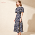 Midnight Bloom Floral Smocked Midi Dress
