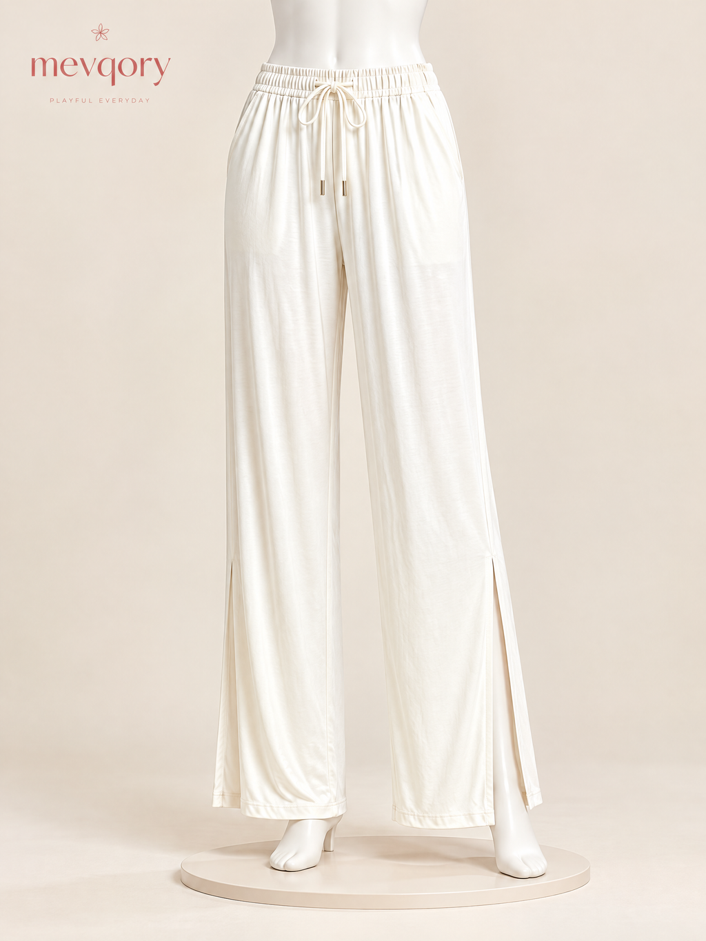 Sunwashed Wide-Leg Drawstring Pants