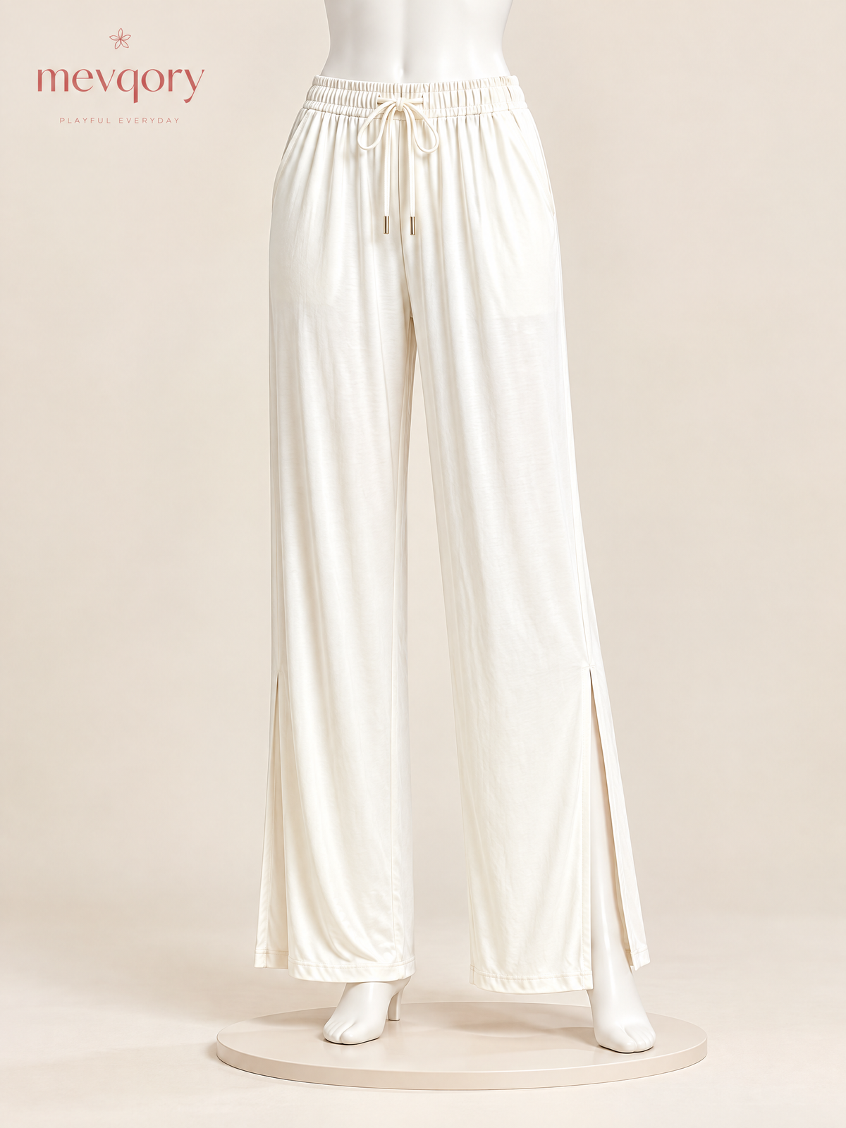 Sunwashed Wide-Leg Drawstring Pants